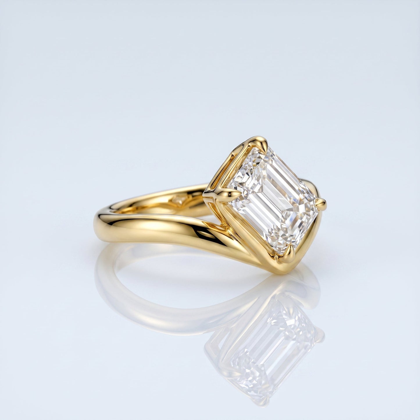 Marquise Swirl Solitaire Engagement Ring – 1 CT Lab Grown Diamond