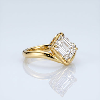Marquise Swirl Solitaire Engagement Ring – 1 CT Lab Grown Diamond