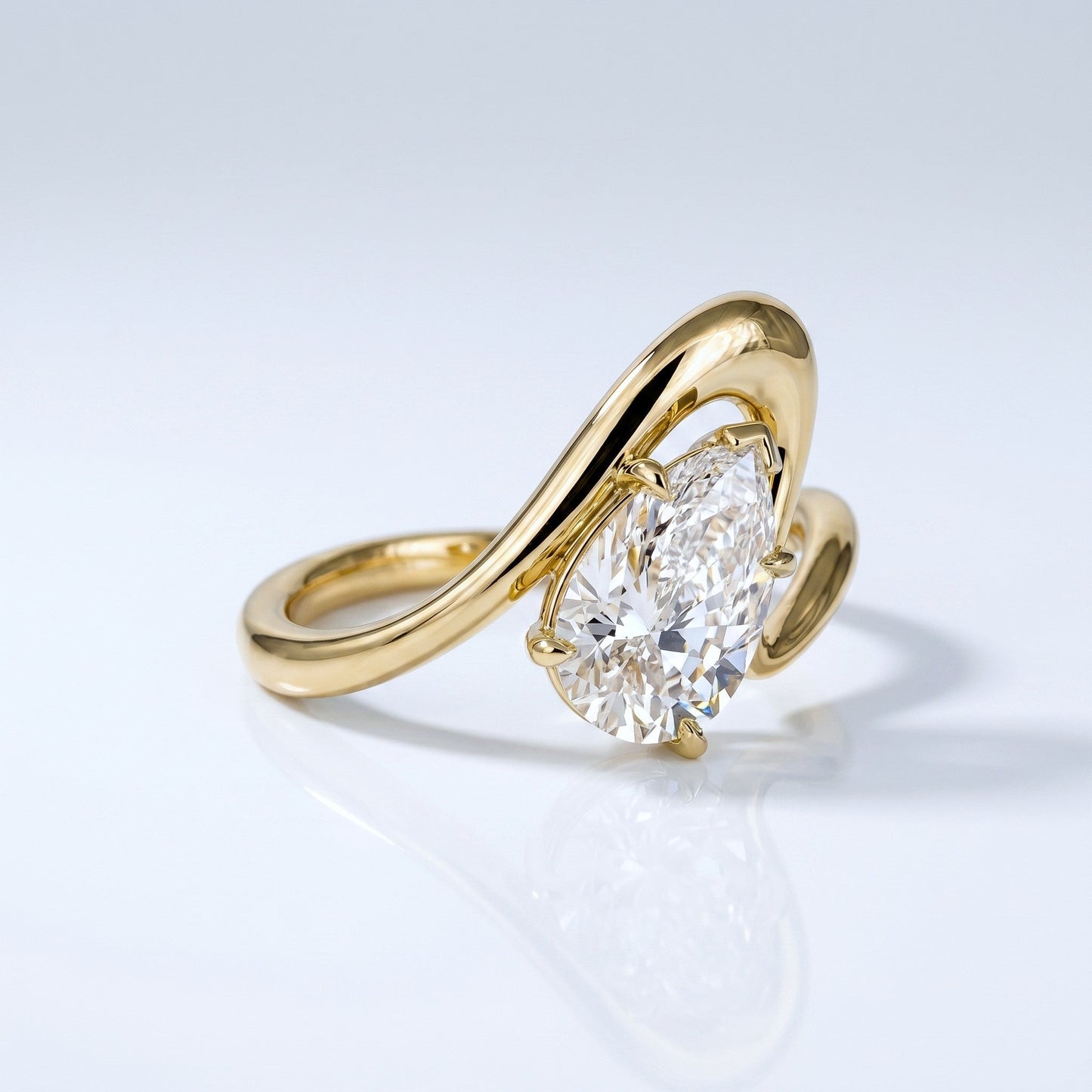 Marquise Swirl Solitaire Engagement Ring – 1 CT Lab Grown Diamond
