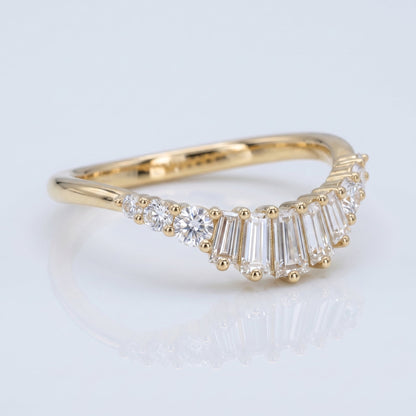 0.2 TCW Round Diamond Half Eternity DEF/VVS Lab Grown Wedding Band