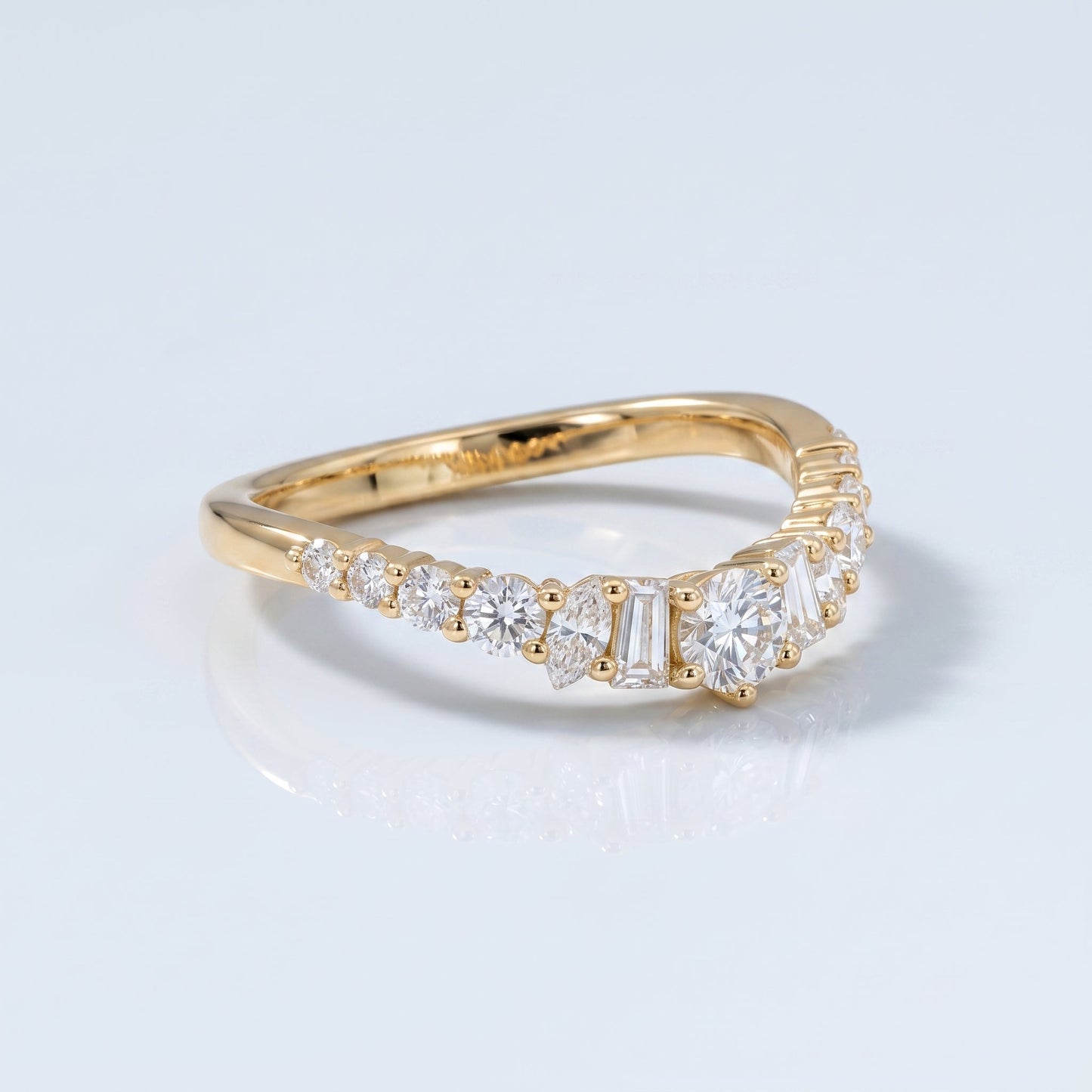 0.2 TCW Round Diamond Half Eternity DEF/VVS Lab Grown Wedding Band