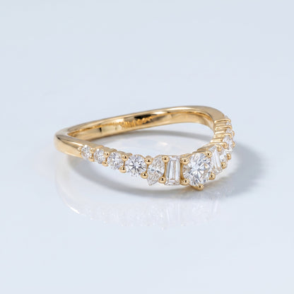 0.2 TCW Round Diamond Half Eternity DEF/VVS Lab Grown Wedding Band