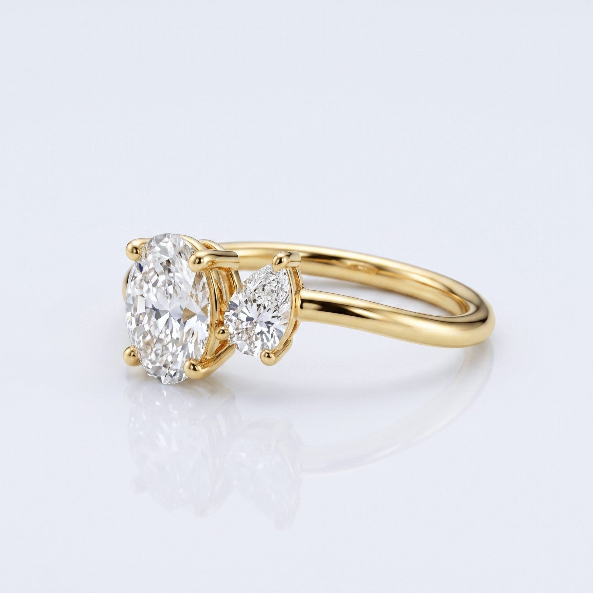 Marquise Swirl Solitaire Engagement Ring – 1 CT Lab Grown Diamond
