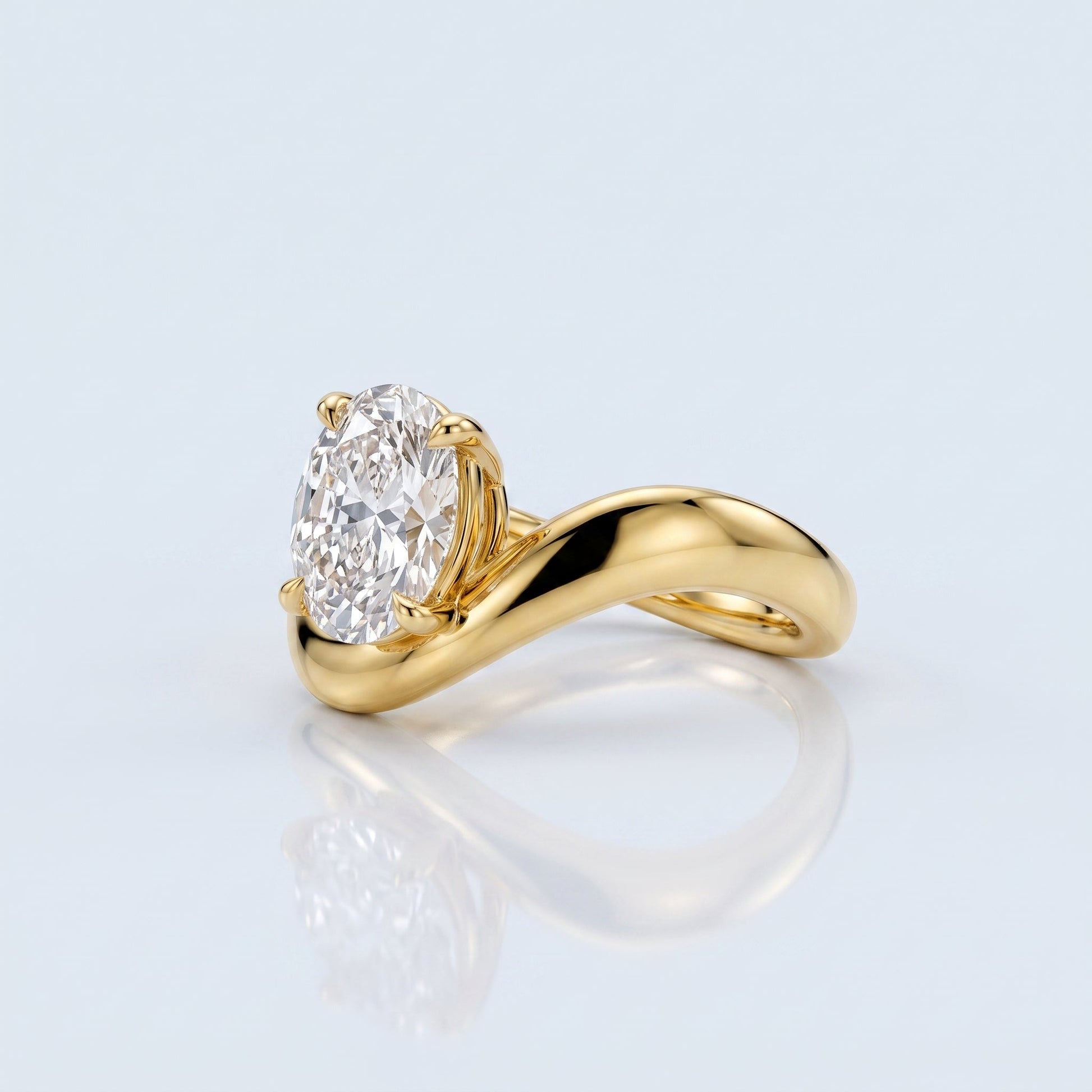Marquise Swirl Solitaire Engagement Ring – 1 CT Lab Grown Diamond