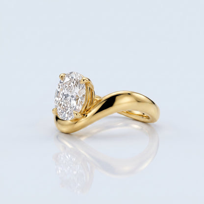 Marquise Swirl Solitaire Engagement Ring – 1 CT Lab Grown Diamond