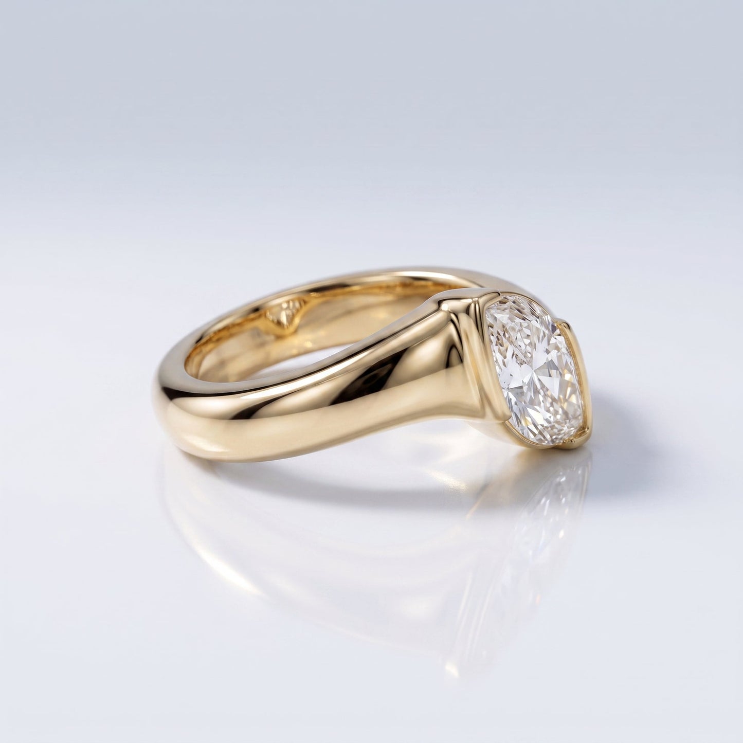 Marquise Swirl Solitaire Engagement Ring – 1 CT Lab Grown Diamond
