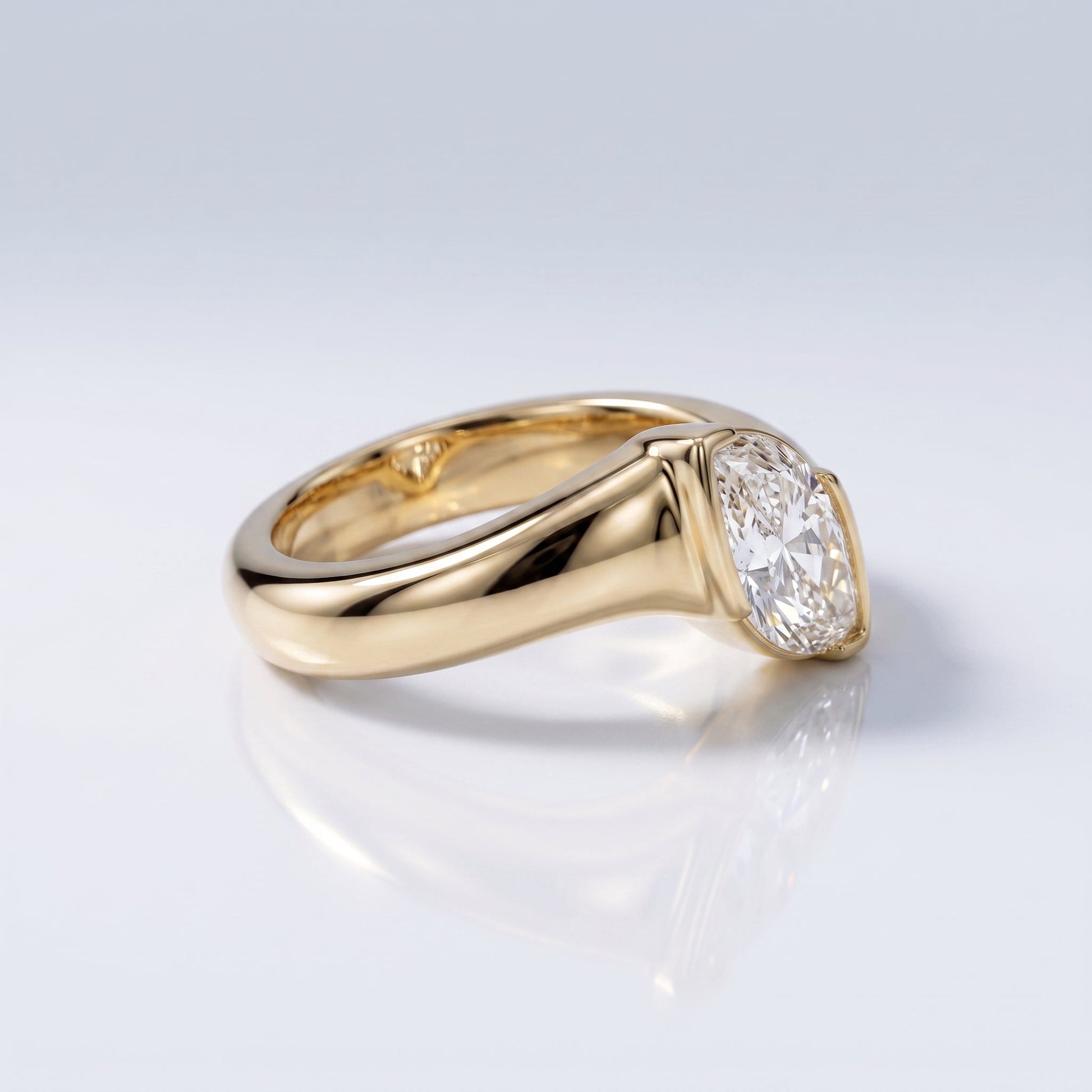Marquise Swirl Solitaire Engagement Ring – 1 CT Lab Grown Diamond