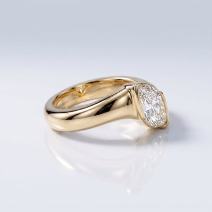 Marquise Swirl Solitaire Engagement Ring – 1 CT Lab Grown Diamond