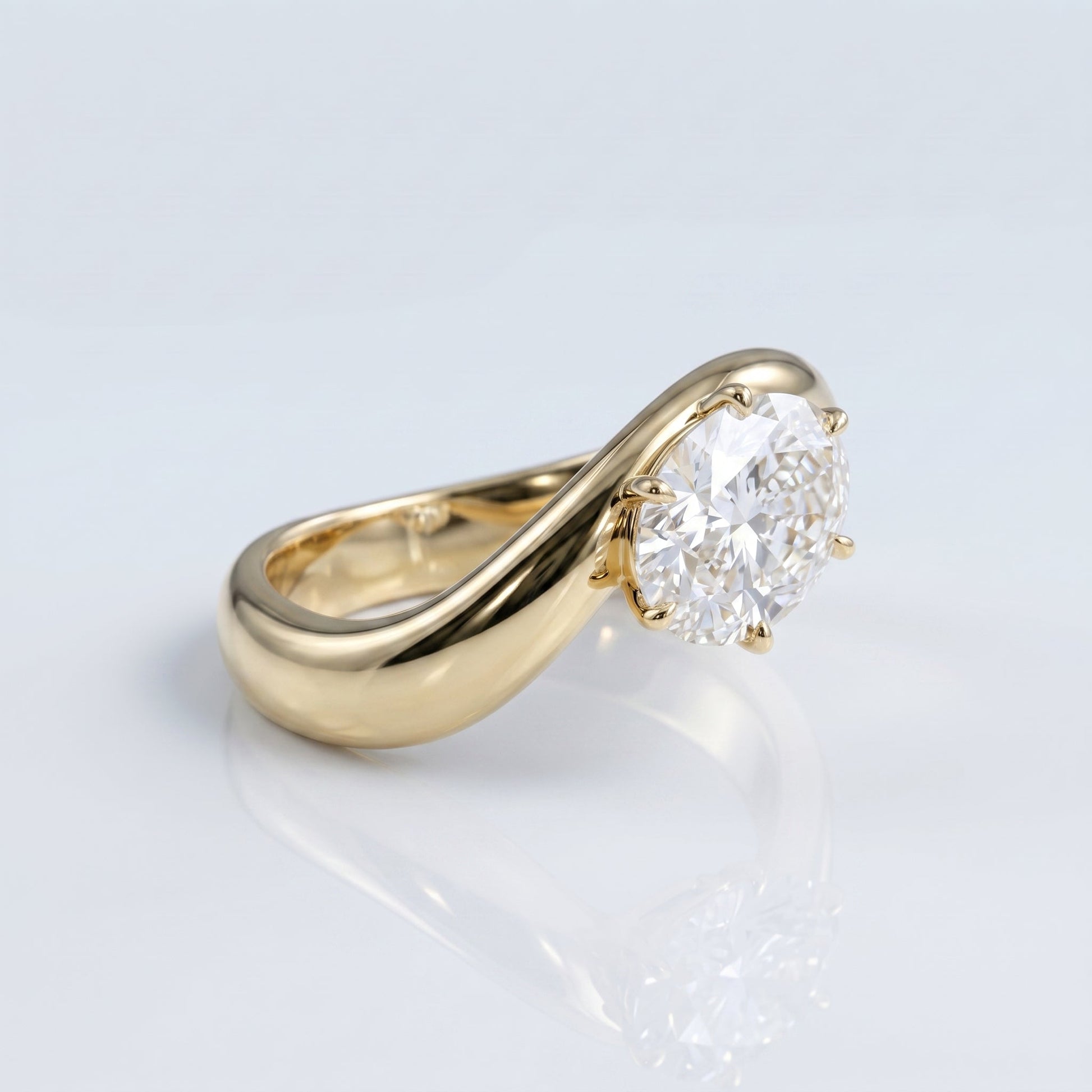 Marquise Swirl Solitaire Engagement Ring – 1 CT Lab Grown Diamond