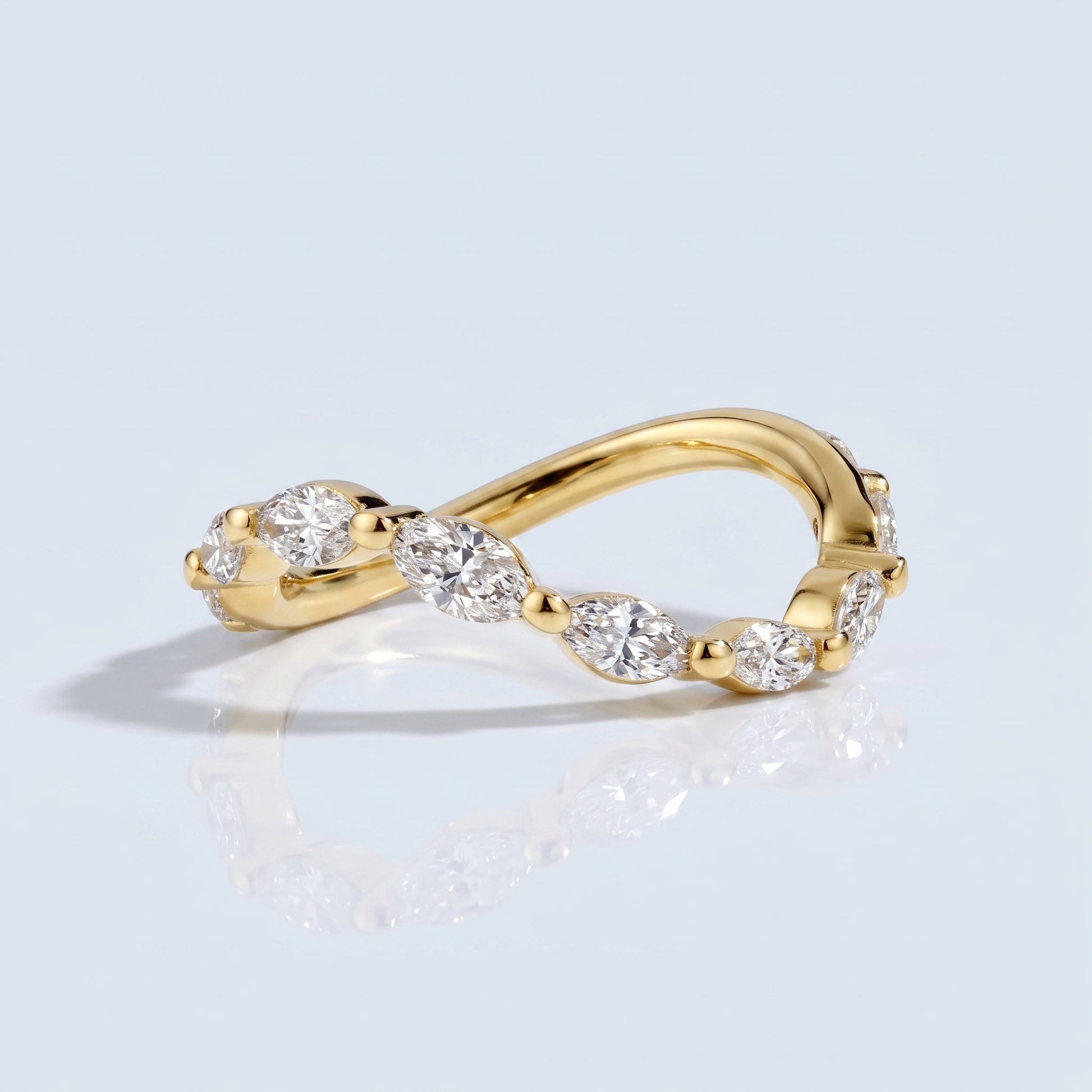 0.2 TCW Round Diamond Half Eternity DEF/VVS Lab Grown Wedding Band