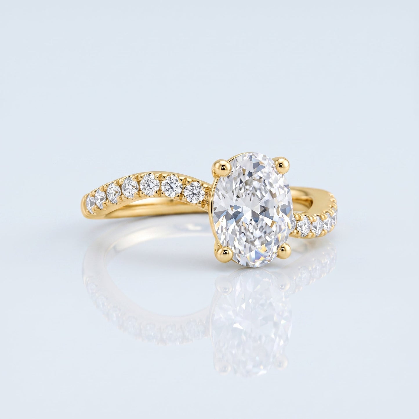 Marquise Swirl Solitaire Engagement Ring – 1 CT Lab Grown Diamond