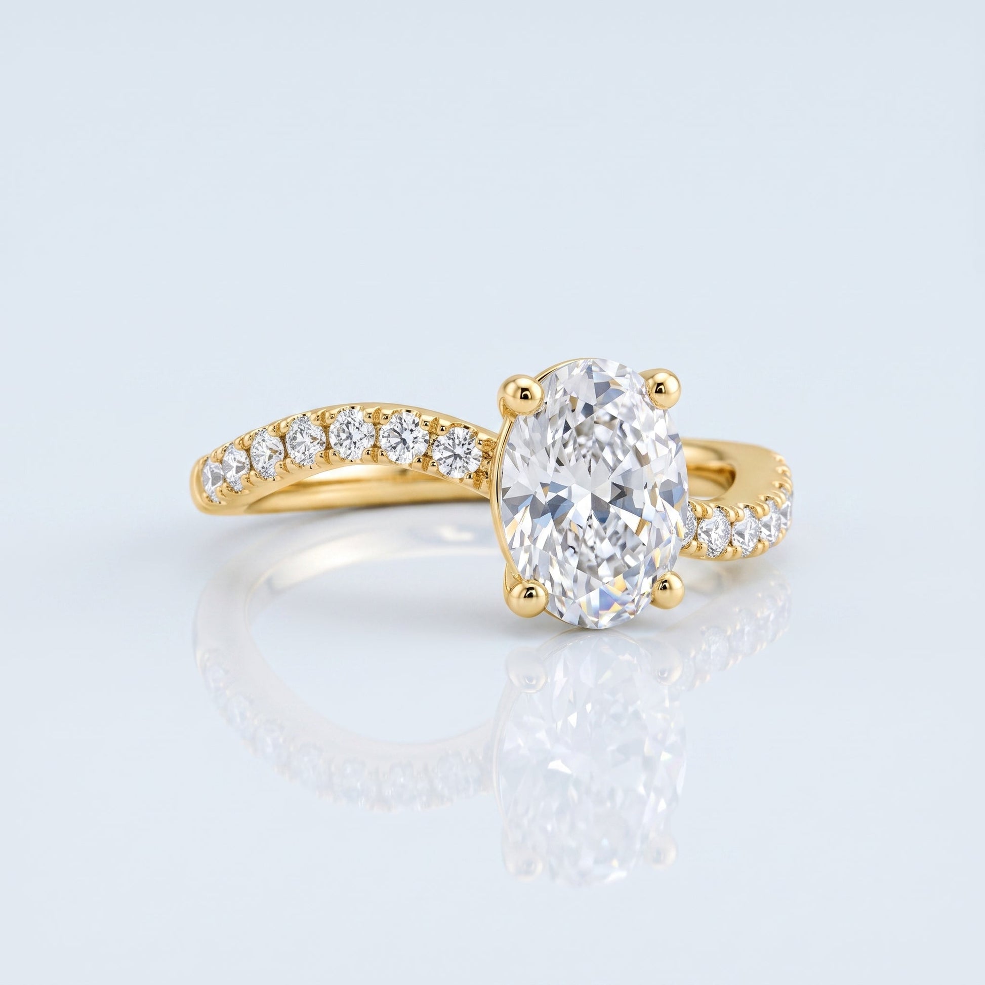 Marquise Swirl Solitaire Engagement Ring – 1 CT Lab Grown Diamond