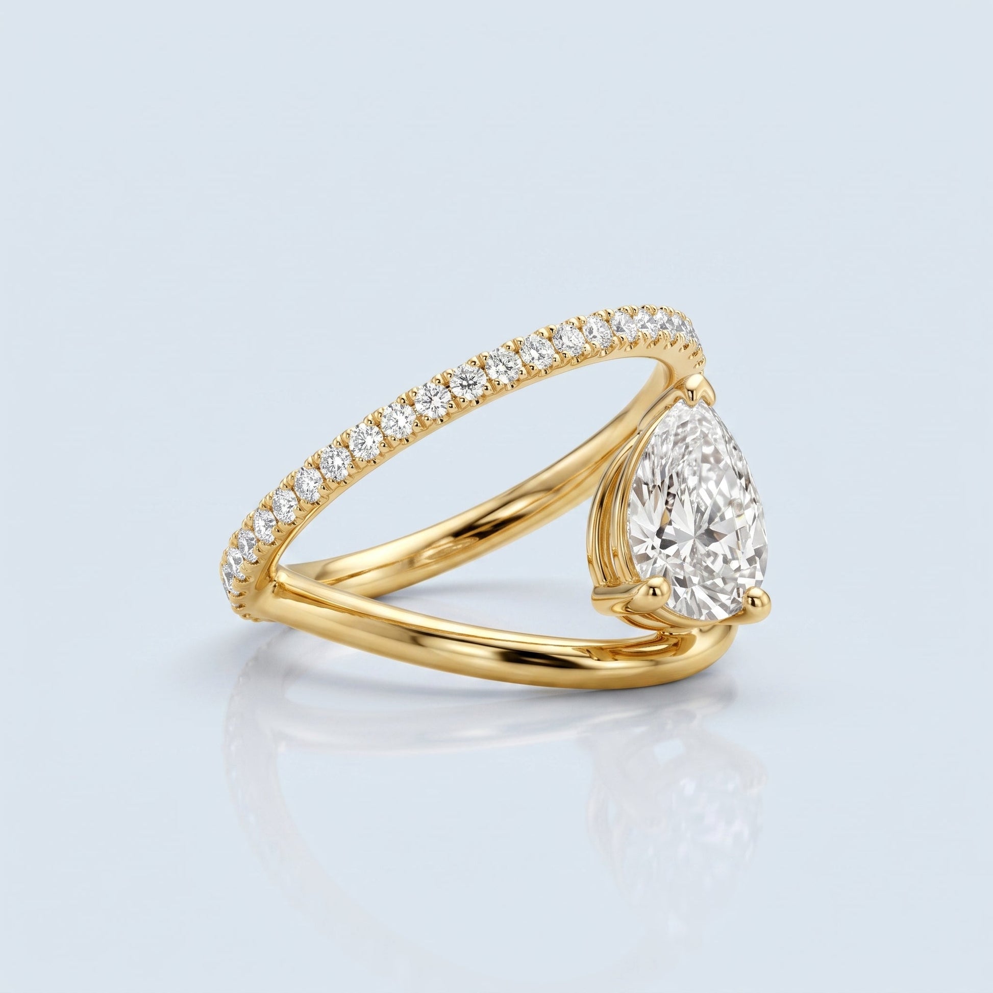 Marquise Swirl Solitaire Engagement Ring – 1 CT Lab Grown Diamond