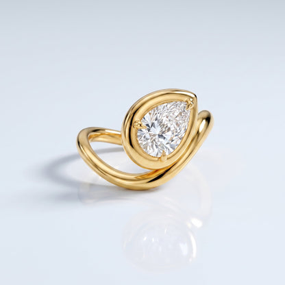 Marquise Swirl Solitaire Engagement Ring – 1 CT Lab Grown Diamond