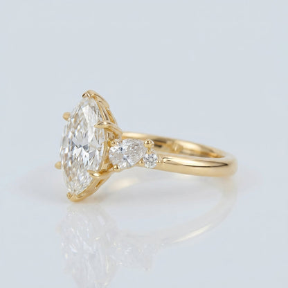 Marquise Swirl Solitaire Engagement Ring – 1 CT Lab Grown Diamond