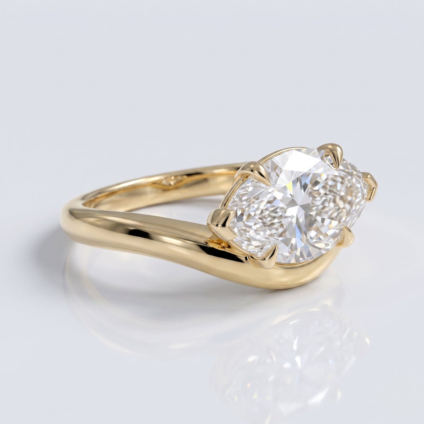 Marquise Swirl Solitaire Engagement Ring – 1 CT Lab Grown Diamond