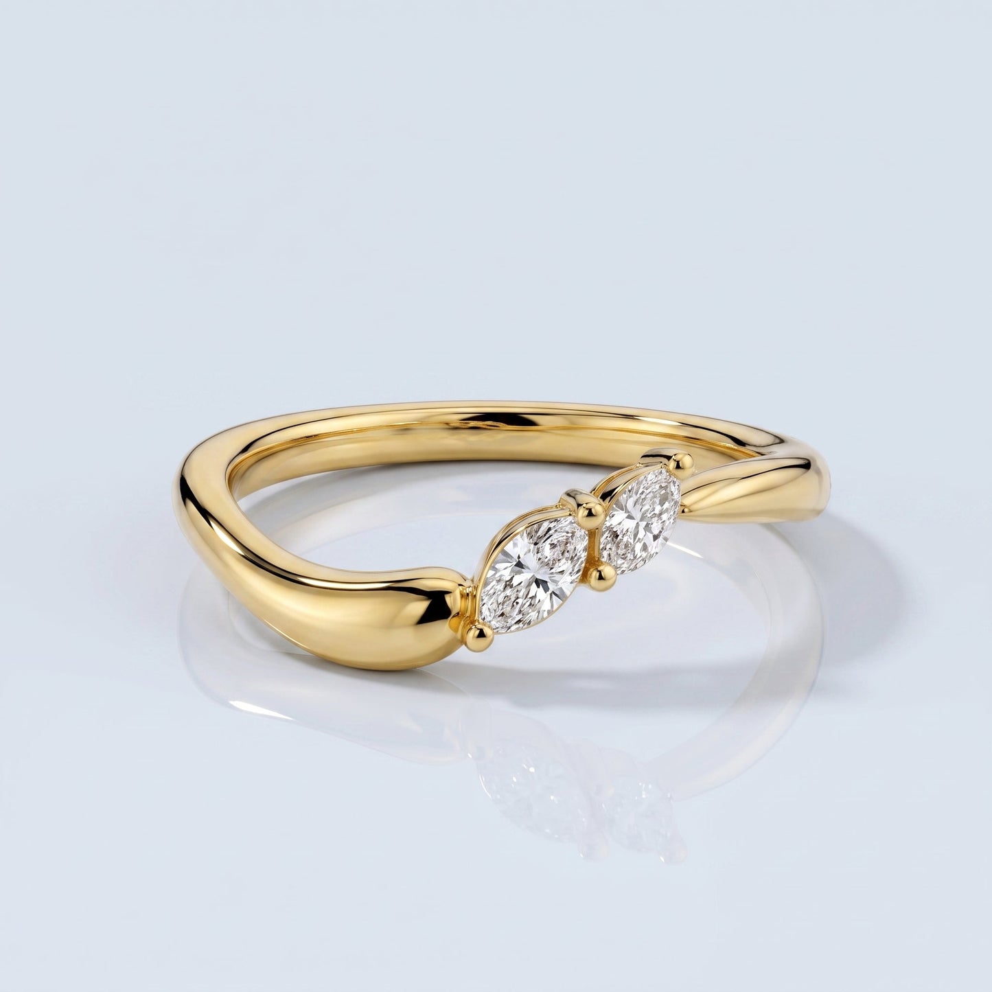0.2 TCW Round Diamond Half Eternity DEF/VVS Lab Grown Wedding Band