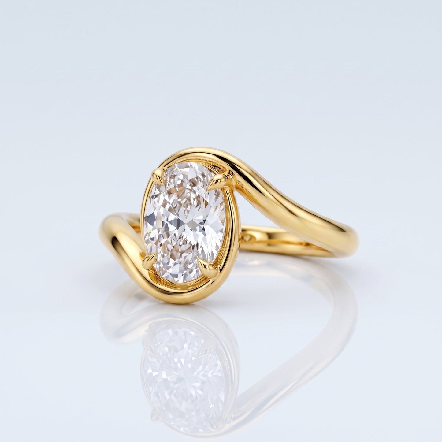 Marquise Swirl Solitaire Engagement Ring – 1 CT Lab Grown Diamond