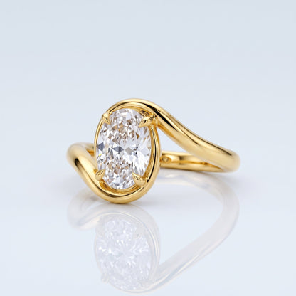Marquise Swirl Solitaire Engagement Ring – 1 CT Lab Grown Diamond