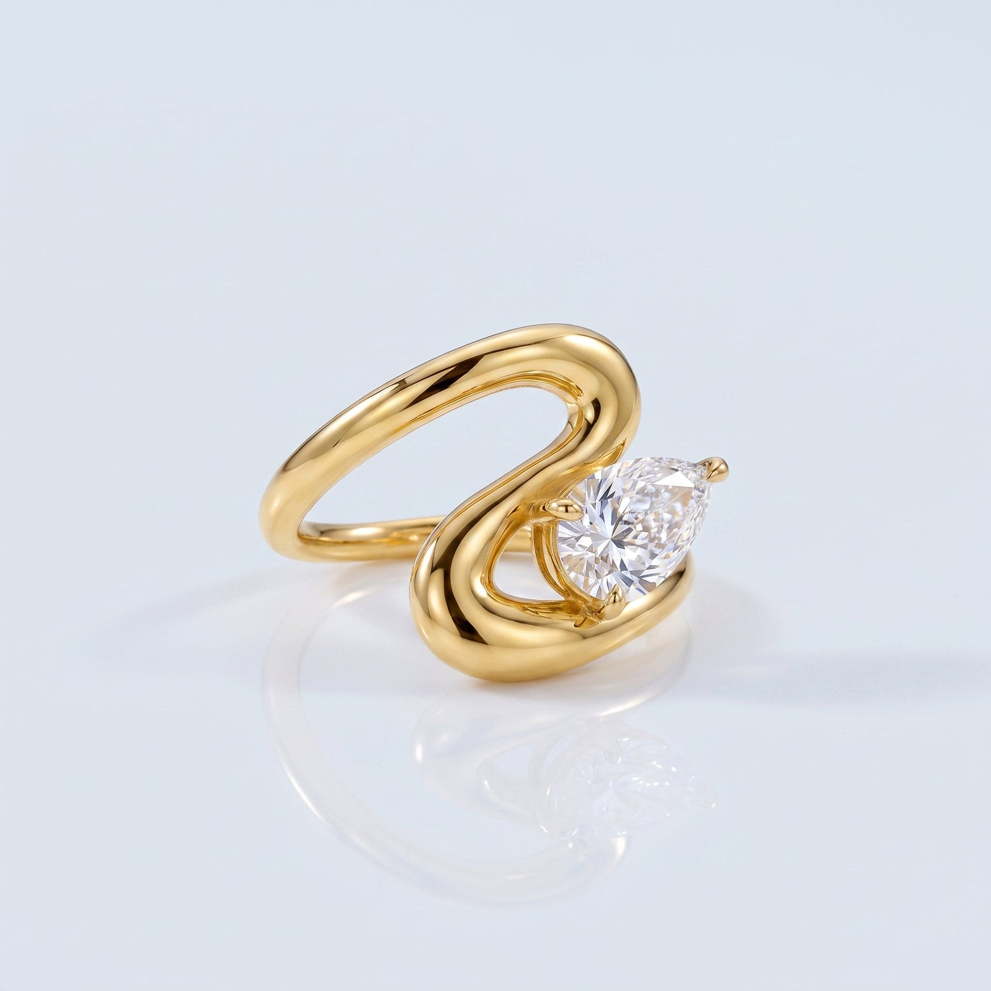 Marquise Swirl Solitaire Engagement Ring – 1 CT Lab Grown Diamond