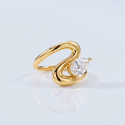 Marquise Swirl Solitaire Engagement Ring – 1 CT Lab Grown Diamond