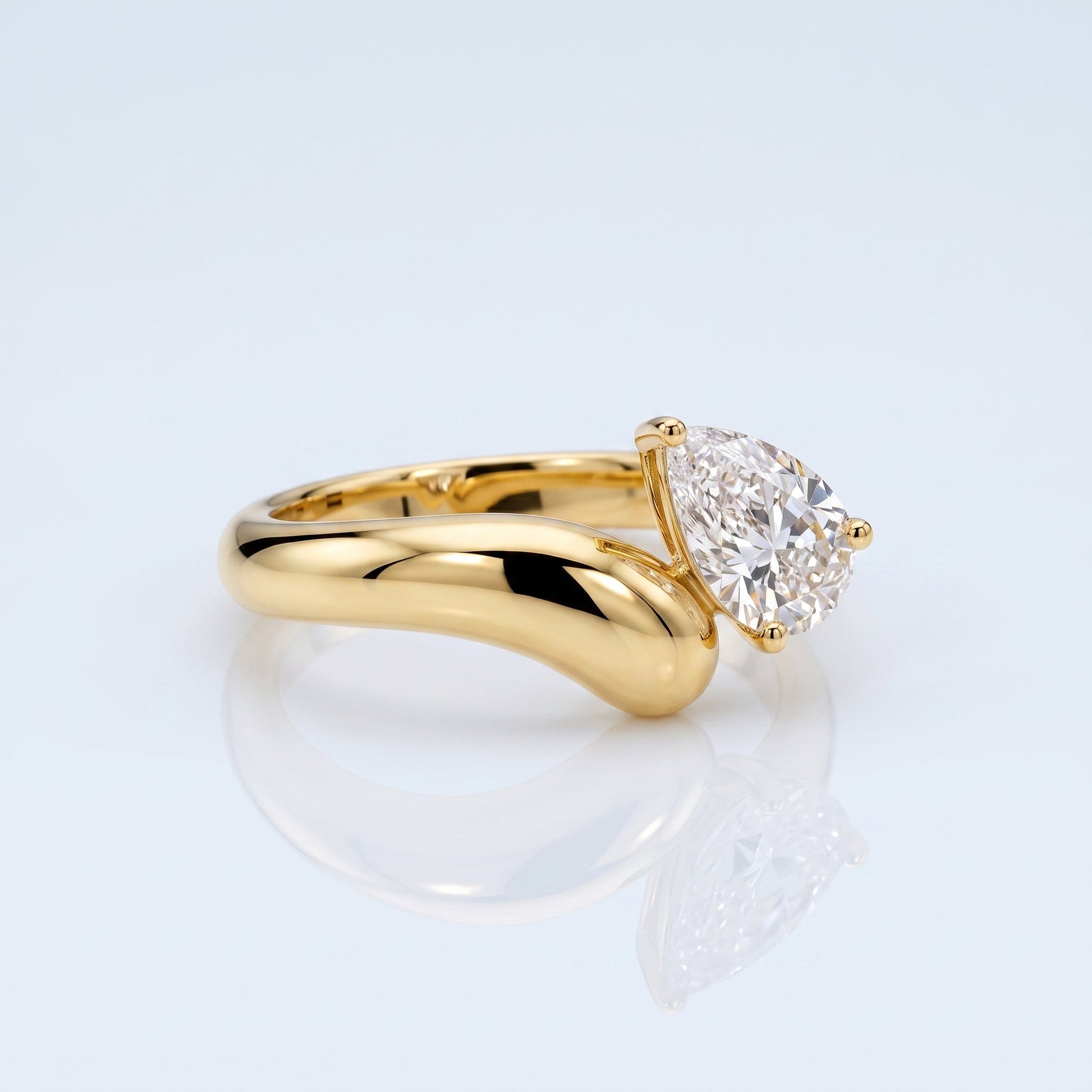 Marquise Swirl Solitaire Engagement Ring – 1 CT Lab Grown Diamond