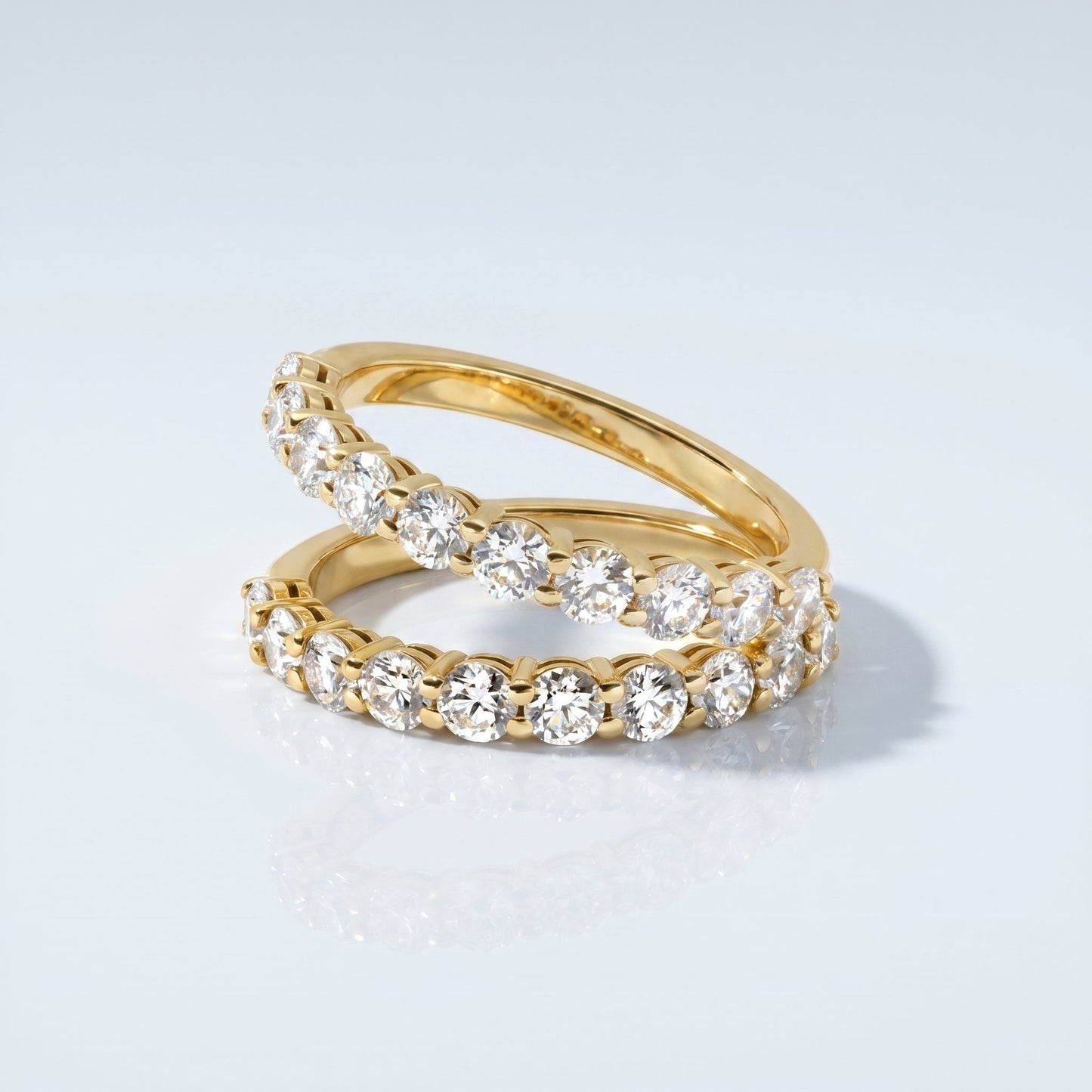 0.2 TCW Round Diamond Half Eternity DEF/VVS Lab Grown Wedding Band