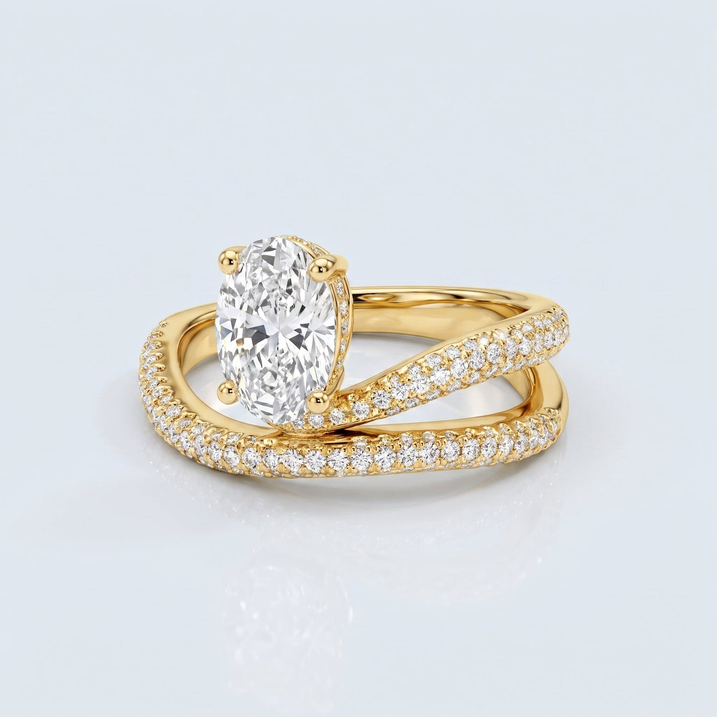 Marquise Swirl Solitaire Engagement Ring – 1 CT Lab Grown Diamond