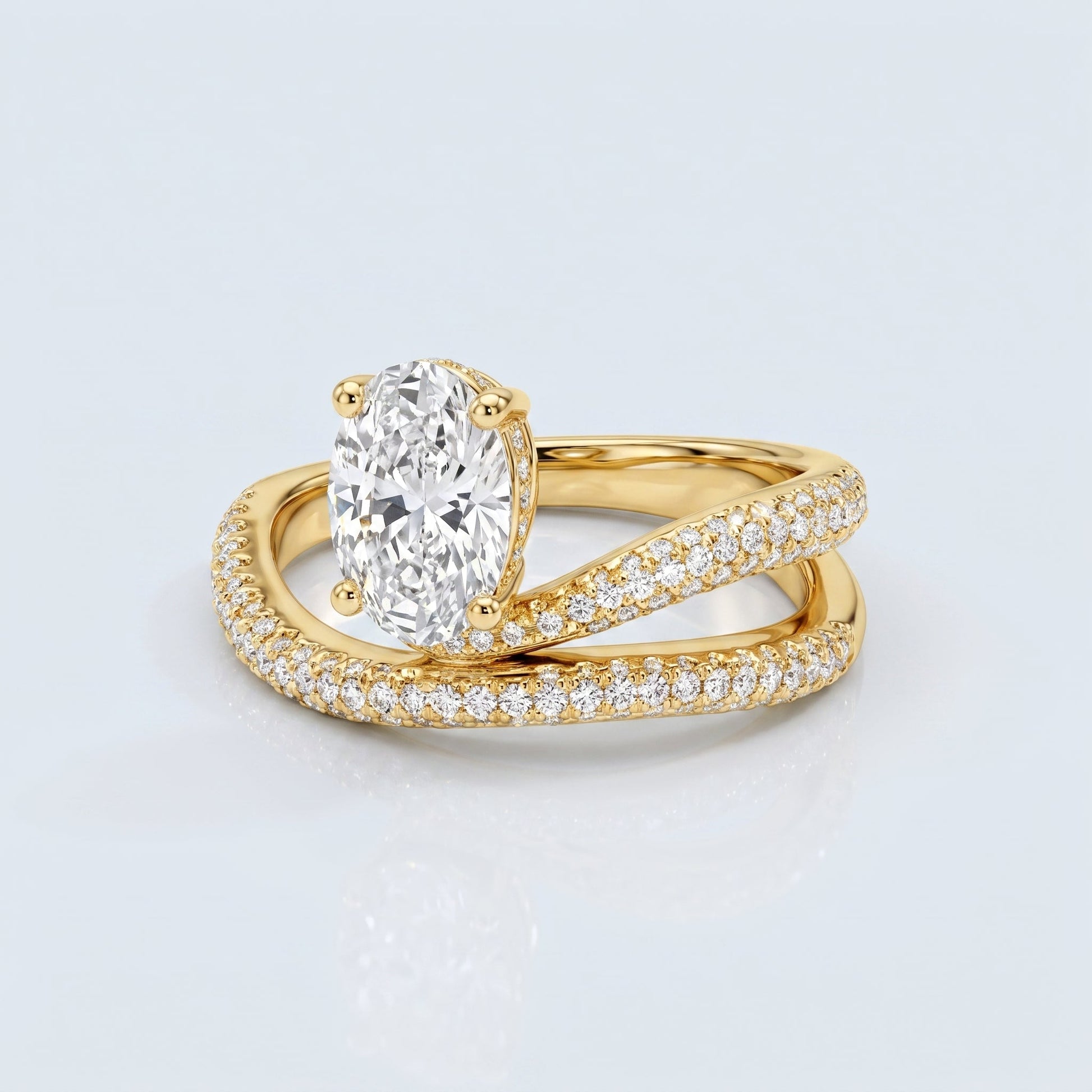 Marquise Swirl Solitaire Engagement Ring – 1 CT Lab Grown Diamond