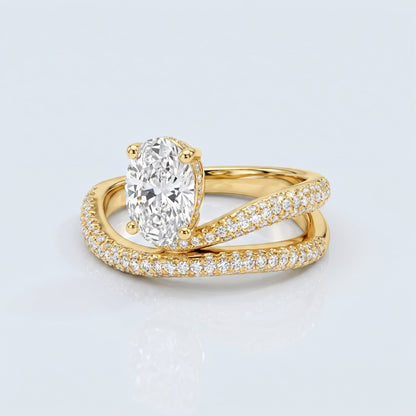 Marquise Swirl Solitaire Engagement Ring – 1 CT Lab Grown Diamond