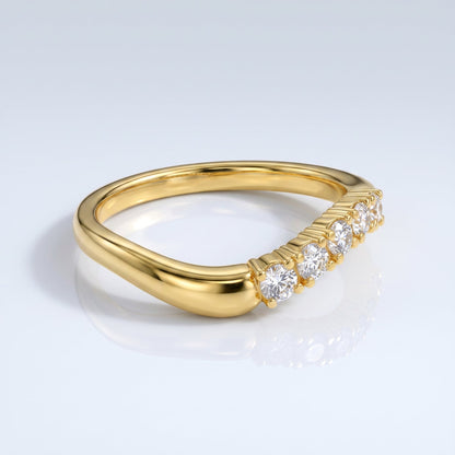 0.2 TCW Round Diamond Half Eternity DEF/VVS Lab Grown Wedding Band