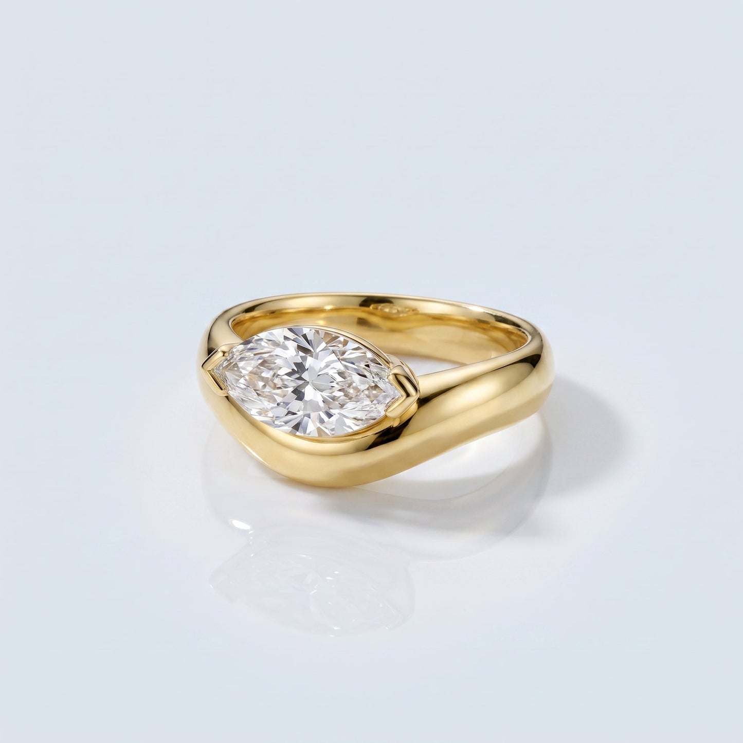 Marquise Swirl Solitaire Engagement Ring – 1 CT Lab Grown Diamond