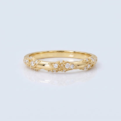 0.2 TCW Round Diamond Half Eternity DEF/VVS Lab Grown Wedding Band