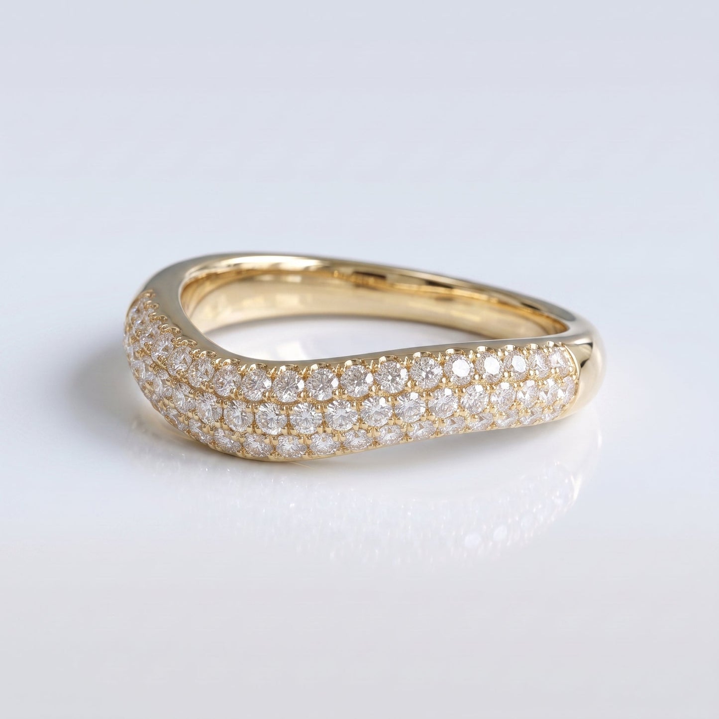 0.2 TCW Round Diamond Half Eternity DEF/VVS Lab Grown Wedding Band