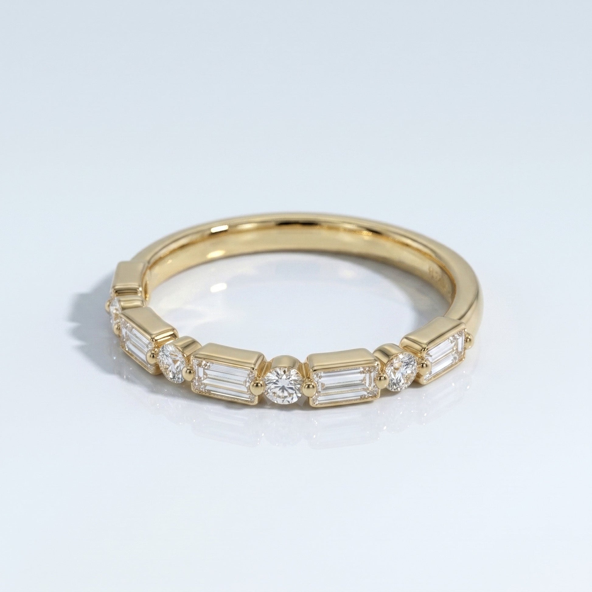 0.2 TCW Round Diamond Half Eternity DEF/VVS Lab Grown Wedding Band