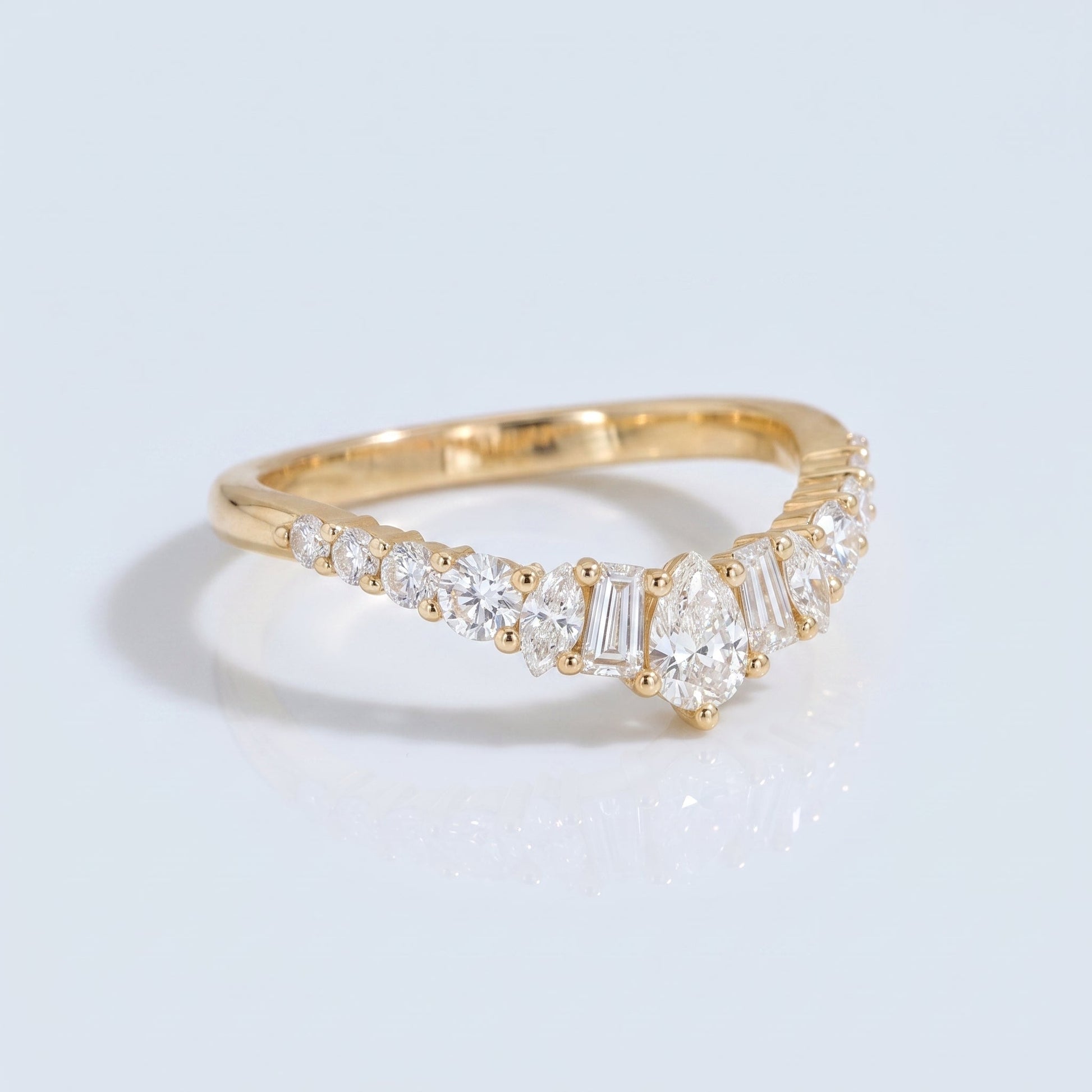 0.2 TCW Round Diamond Half Eternity DEF/VVS Lab Grown Wedding Band
