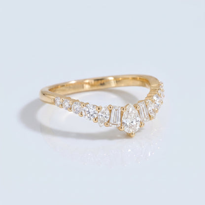 0.2 TCW Round Diamond Half Eternity DEF/VVS Lab Grown Wedding Band