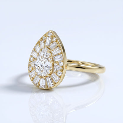 Marquise Swirl Solitaire Engagement Ring – 1 CT Lab Grown Diamond