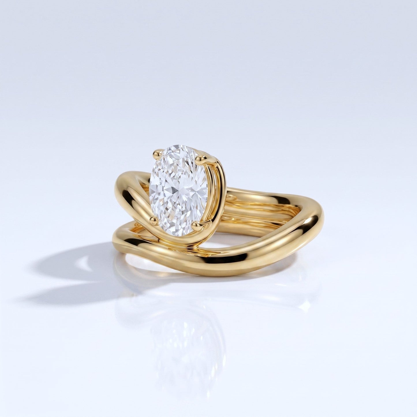 Marquise Swirl Solitaire Engagement Ring – 1 CT Lab Grown Diamond