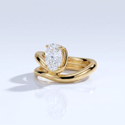 Marquise Swirl Solitaire Engagement Ring – 1 CT Lab Grown Diamond