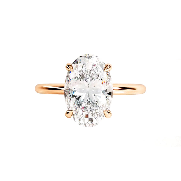 Marquise Shaped Three Stone Lab Grown Diamond Engagement Ring