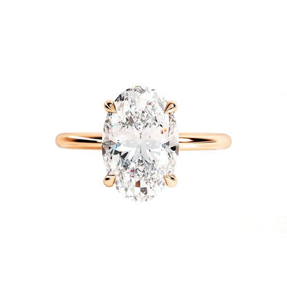 Marquise Shaped Three Stone Lab Grown Diamond Engagement Ring