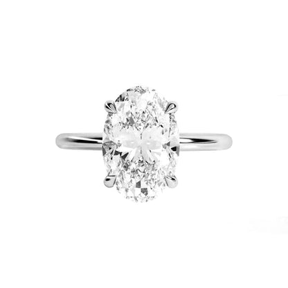 Marquise Shaped Three Stone Lab Grown Diamond Engagement Ring