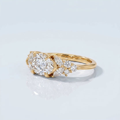 Marquise Swirl Solitaire Engagement Ring – 1 CT Lab Grown Diamond