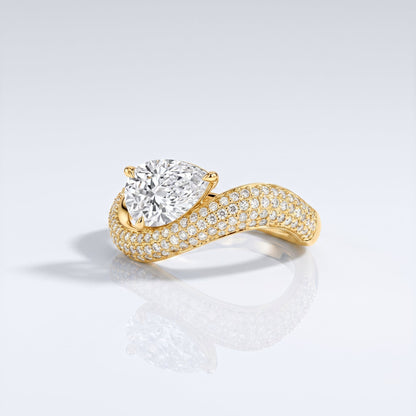 Marquise Swirl Solitaire Engagement Ring – 1 CT Lab Grown Diamond