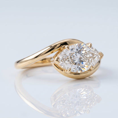 Marquise Swirl Solitaire Engagement Ring – 1 CT Lab Grown Diamond