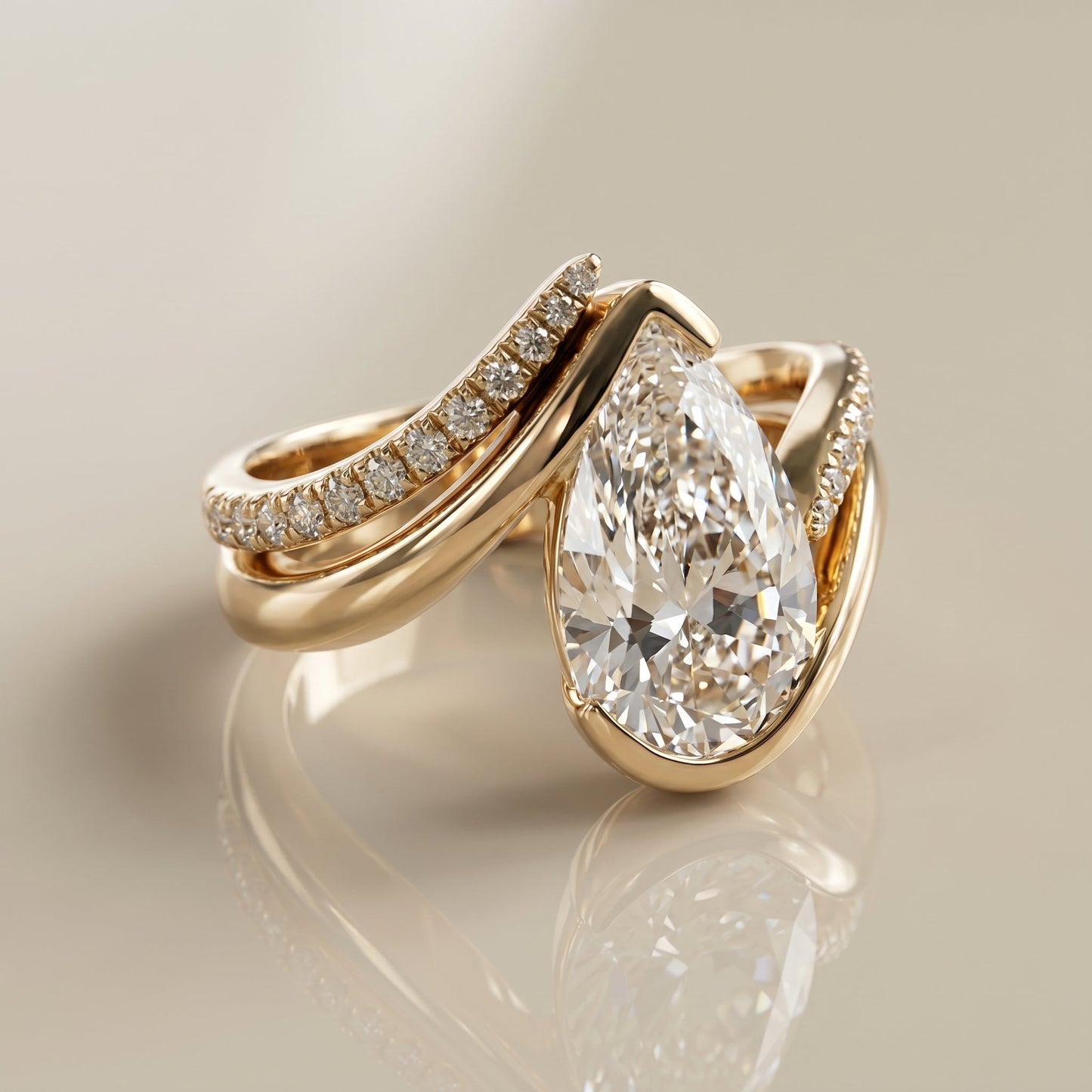 1.0 CT Round Solitaire Moissanite Diamond Bridal Ring Set
