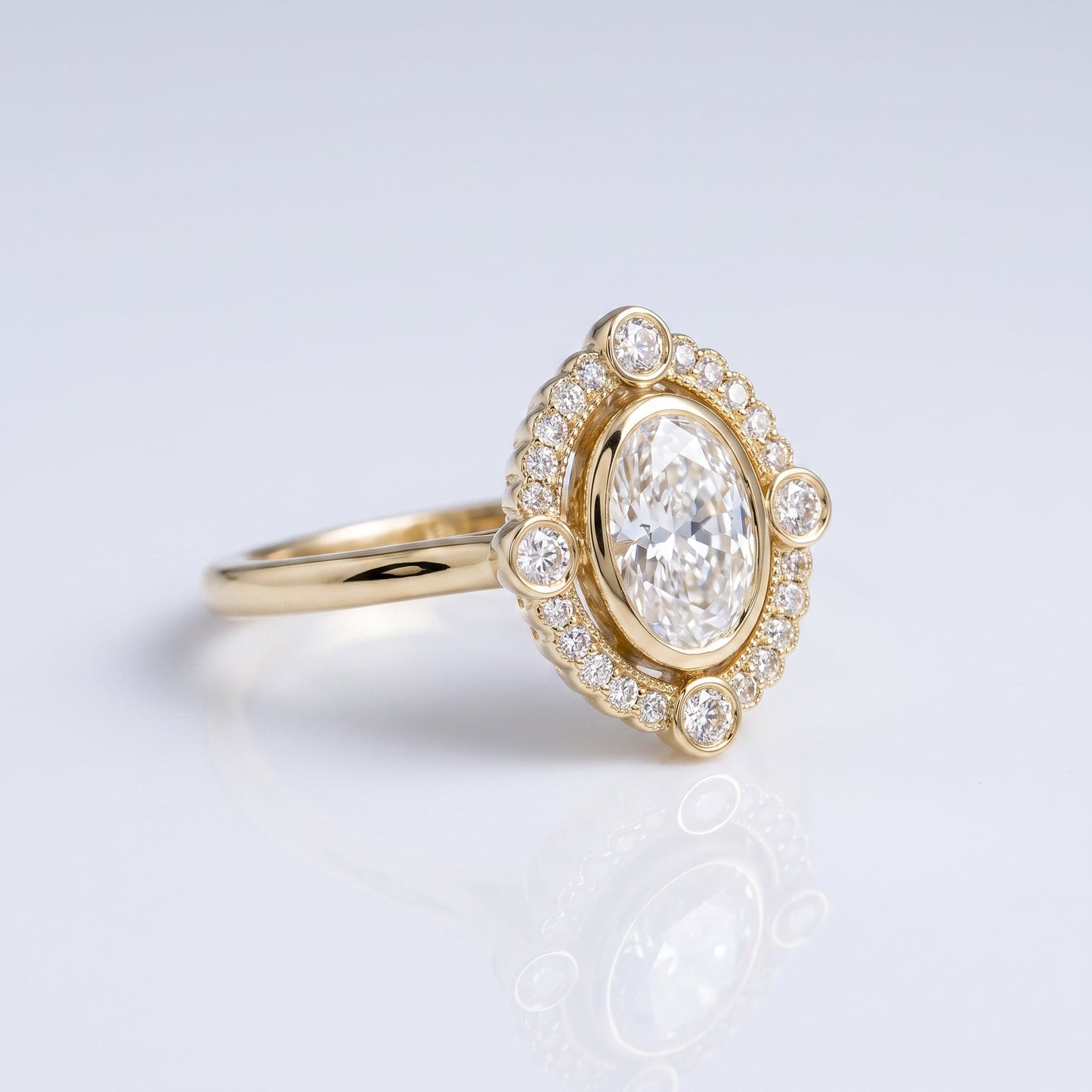 Marquise Swirl Solitaire Engagement Ring – 1 CT Lab Grown Diamond
