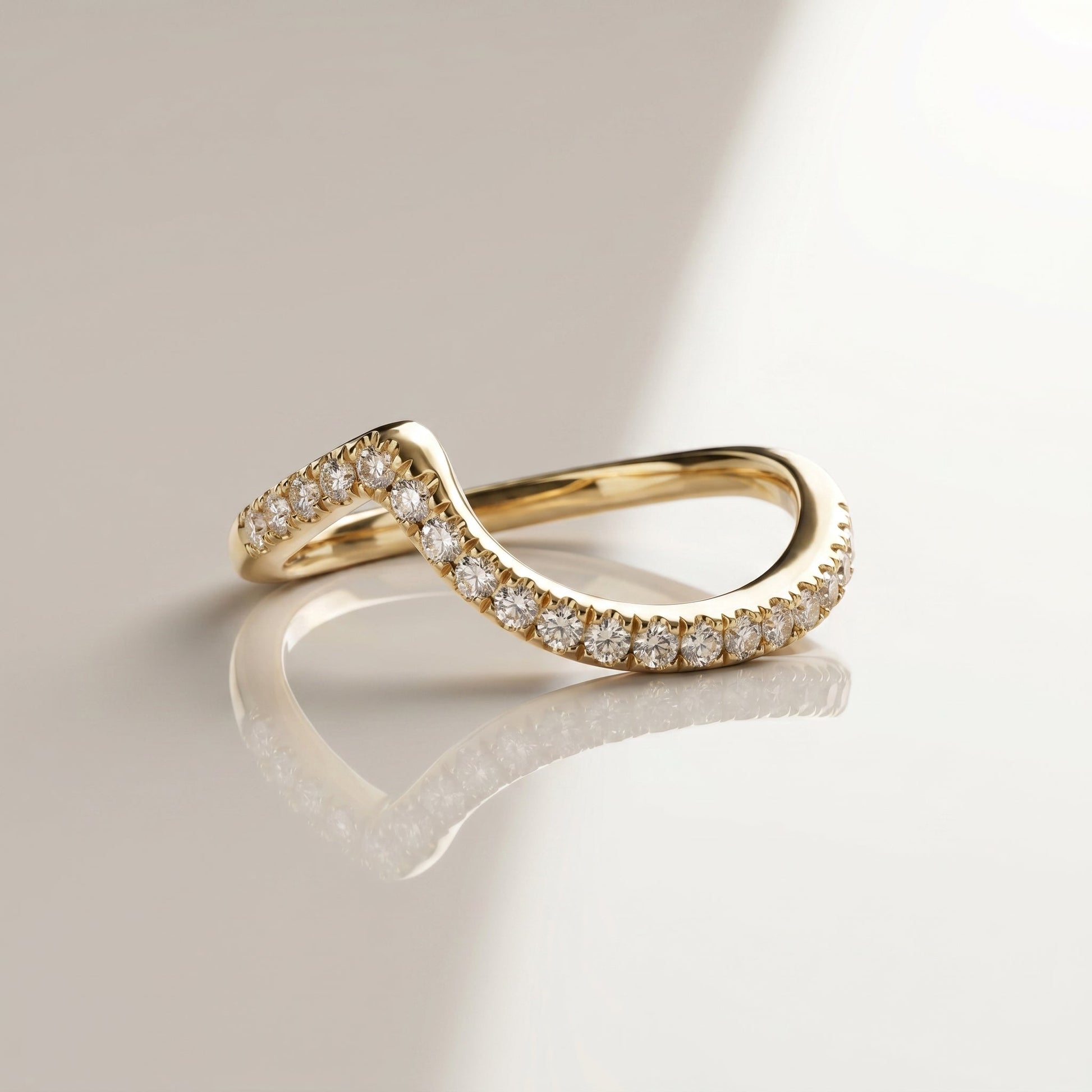 0.13 TCW Round Twisted DEF/VVS Lab Grown Diamond Wedding Band