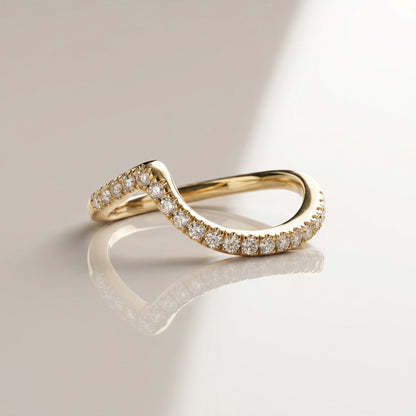 0.13 TCW Round Twisted DEF/VVS Lab Grown Diamond Wedding Band